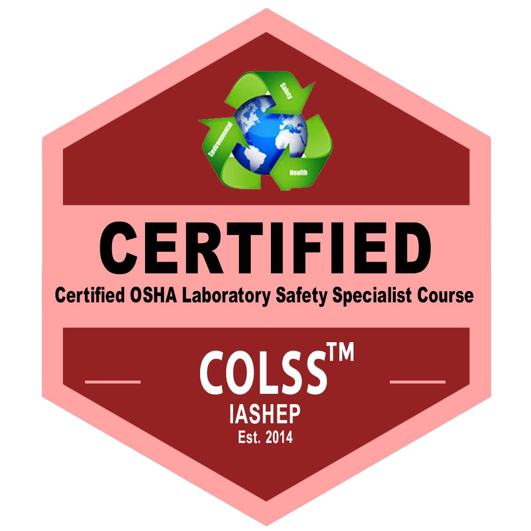 Certified OSHA Laboratory Safety Specialist Course (COLSS) Badge